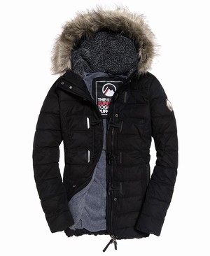 Superdry Microfibre Tall Toggle Parka Női Kabát Fekete | PXKLT0719